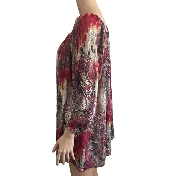 Sara Michelle Blouse Womens 2X Lightweight Abstract Pattern - Picture 9 of 12